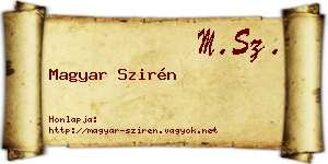 Magyar Szirén névjegykártya